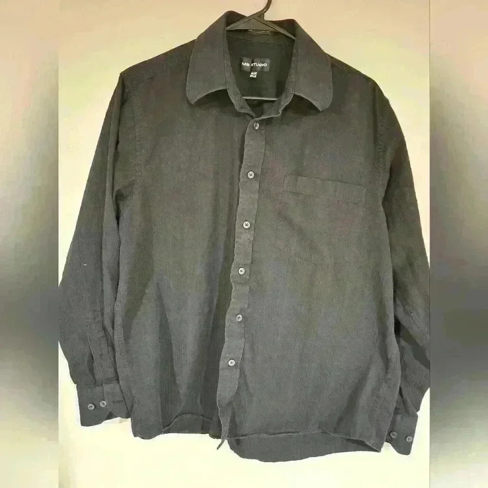MB studio button shirt black size M